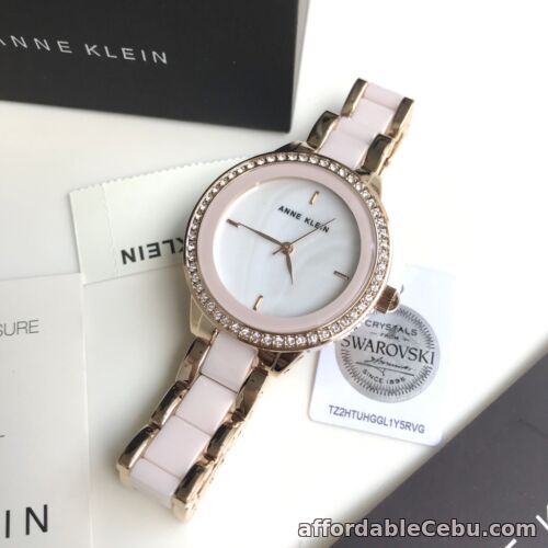 1st picture of Anne Klein Watch * 1418RGLP Mother of Pearl Pink Ceramic & Rose Gold Watch For Sale in Cebu, Philippines
