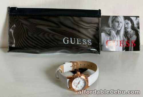 1st picture of NEW! GUESS ROSE GOLD CASE WHITE LEATHER STRAP BRACELET WATCH W0545L1 $95 SALE For Sale in Cebu, Philippines