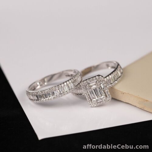 1st picture of .88 CTW Diamond Half Eternity&Engagement Ring 14k White Gold JS94R For Sale in Cebu, Philippines