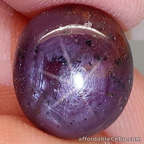 1st picture of 7.10 Carat NATURAL Silvery Purple Star RUBY 6 Rays Oval 11.3x10x5.3 Burkina Faso For Sale in Cebu, Philippines