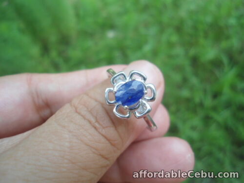 1st picture of Natural SAPPHIRE September Birthstone 925 STERLING SILVER Flower RING S8.75 For Sale in Cebu, Philippines