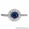 Natural Blue SAPPHIRE 5mm & White TOPAZ STERLING SILVER RING S8.0 Round Dainty