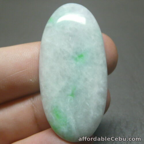 1st picture of Feng Shui 55.9 Carats Natural Genuine Jadeite JADE Green-White Oval Cabochon For Sale in Cebu, Philippines