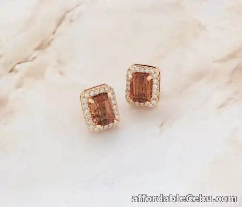 1st picture of SALE‼️2.44 Carat Morganite w/.35 CTW Diamond Earrings 14k Rose Gold JS128E sep For Sale in Cebu, Philippines