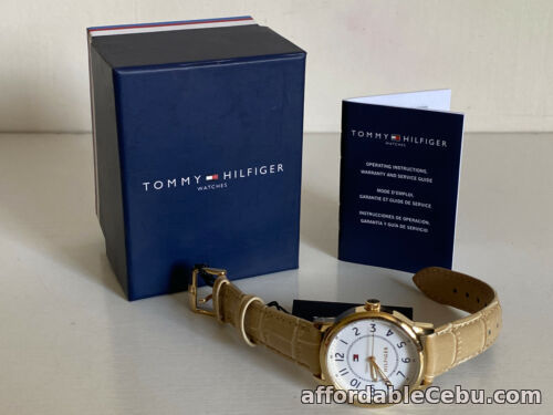 1st picture of NEW TOMMY HILFIGER IVORY TAN BROWN GENUINE LEATHER STRAP BRACELET WATCH $95 SALE For Sale in Cebu, Philippines