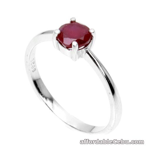 1st picture of Natural Red RUBY 6.0mm Round 925 STERLING SILVER RING S9.5 For Sale in Cebu, Philippines