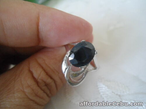 1st picture of Natural Deep Blue SAPPHIRE Stone 925 STERLING SILVER RING S5.5 For Sale in Cebu, Philippines