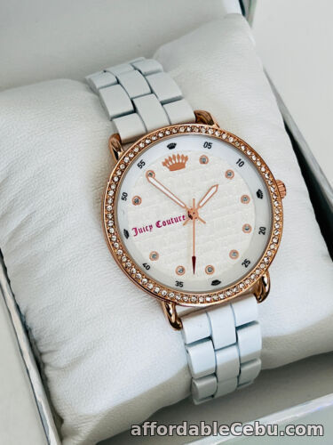 1st picture of JUICY COUTURE ROSE GOLD FACE W/ RHINESTONES WHITE BRACELET STRAP WATCH SALE For Sale in Cebu, Philippines