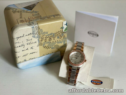 1st picture of NEW! FOSSIL TWO-TONE ROSE GOLD SILVER STAINLESS STEEL BRACELET WATCH $115 ES3621 For Sale in Cebu, Philippines