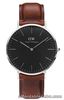 Daniel Wellington Watch * DW00100130 Classic Black St Mawes 40MM Brown Leather
