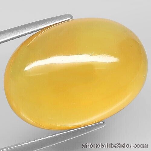1st picture of 14.60 Carats NATURAL Yellow OPAL Peru Oval Cabochon Loose 20x14.5x8.5mm Unheated For Sale in Cebu, Philippines