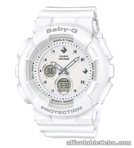 1st picture of Casio Baby-G * BA125-7A Anadigi Style Studs Gloss White Women Ivanandsophia For Sale in Cebu, Philippines
