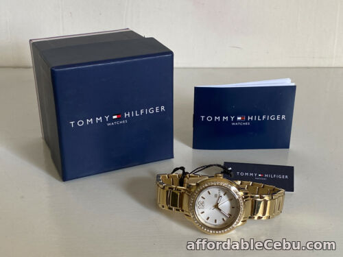 1st picture of NEW! TOMMY HILFIGER CRYSTALS BEZEL GOLD BRACELET WATCH 1781467 $145 SALE For Sale in Cebu, Philippines