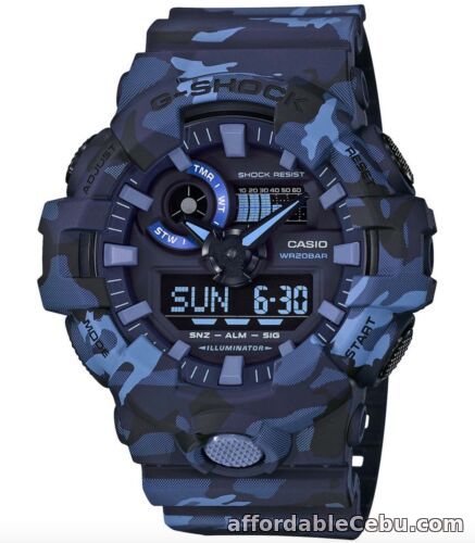 1st picture of Casio G-Shock * GA700CM-2A Front Button Camo Blue Watch for Men COD PayPal For Sale in Cebu, Philippines