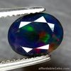 1.19 Carats 9.0x7.0x4.0mm NATURAL Black Fire OPAL Loose for Setting Oval Facet