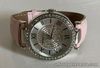 NEW! STYLE & CO SILVER DIAL CRYSTALS GLITZ BOYFRIEND PINK LEATHER WATCH SALE