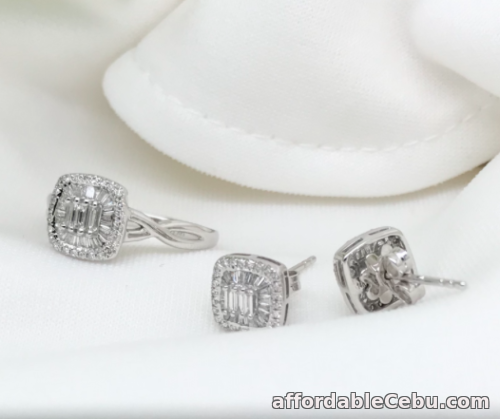 1st picture of .55 CTW Diamond Ring and Earrings Set 14k White Gold JS55 sep (PRE-ORDER) For Sale in Cebu, Philippines