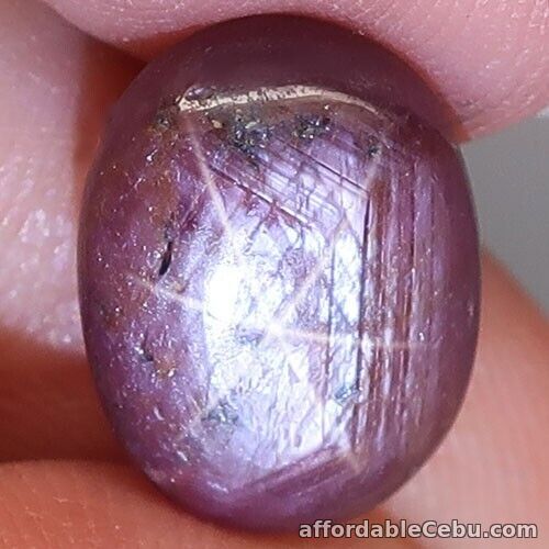 1st picture of 6.08 Carats NATURAL Silvery Purple Star RUBY 6 Rays Oval 12x9x4.7mm UNHEATED For Sale in Cebu, Philippines