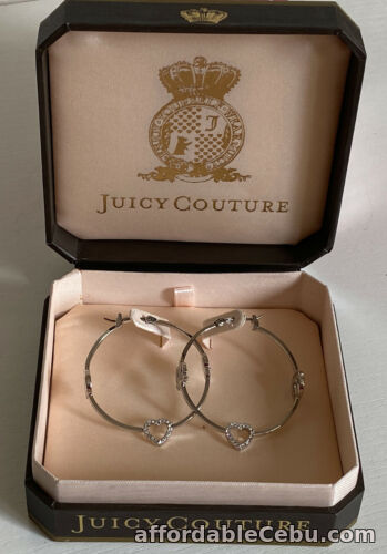 1st picture of NEW JUICY COUTURE NEW ICONS MEDIUM SILVER HOOP FASHION JEWELRY EARRINGS $52 SALE For Sale in Cebu, Philippines
