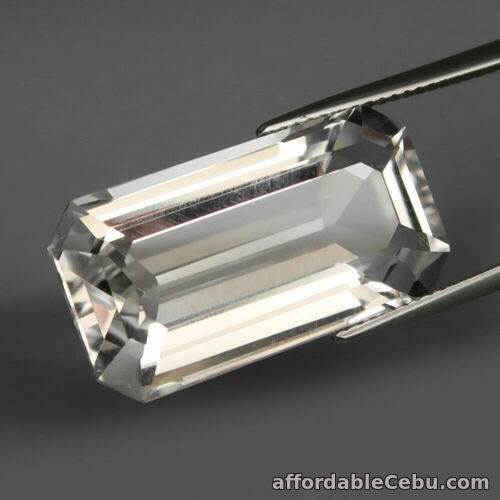 1st picture of 19.24 Carats NATURAL White QUARTZ  Emerald Cut 23.4x12.4mm for Setting Brazil For Sale in Cebu, Philippines