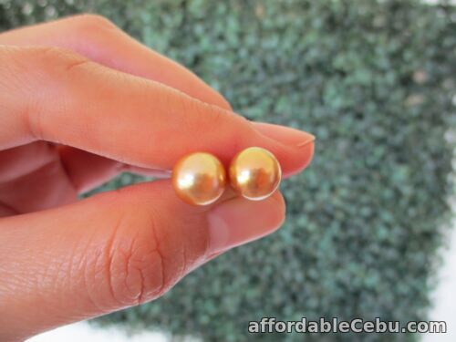 1st picture of SALE‼️8.9mm South Sea Pearl Earrings 14k Yellow Gold E748 sep For Sale in Cebu, Philippines