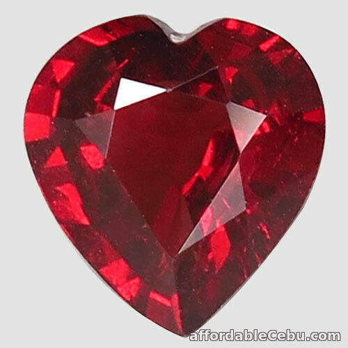 1st picture of 1.38 Carats 7.6x7.2mm NATURAL Purplish Red Rhodolite GARNET HEART Shape Africa For Sale in Cebu, Philippines