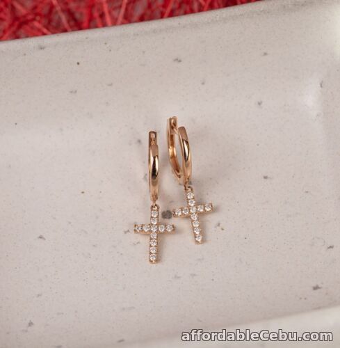 1st picture of SALE‼️.164 CTW Diamond Dangling Earrings 18k Rose Gold E752R sep For Sale in Cebu, Philippines