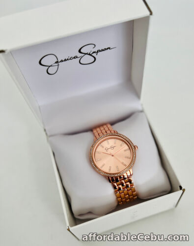 1st picture of NEW! JESSICA SIMPSON ROSE GOLD RHINESTONES CRYSTALS BRACELET STRAP WATCH $100 For Sale in Cebu, Philippines