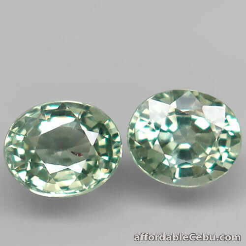 1st picture of 1.42 Carats 2pcs Pair NATURAL Green SAPPHIRE Loose Oval 5.5x4.5mm Songea, Africa For Sale in Cebu, Philippines