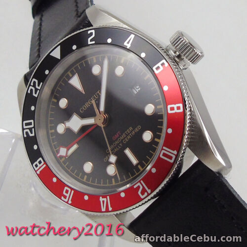 1st picture of Corgeut 41mm GMT Automatic Men's Watch 10ATM Sapphire Glass Date Aluminum Bezel For Sale in Cebu, Philippines