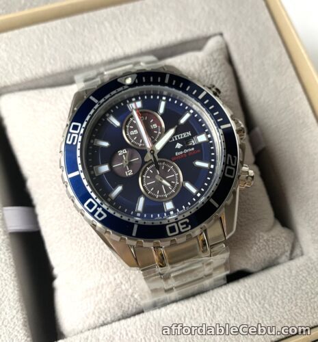 1st picture of Citizen Marine Diver Watch * Eco-Drive CA0710-82L Blue Dial Silver Steel For Sale in Cebu, Philippines
