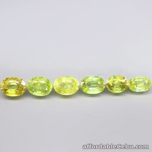 1st picture of 3.60 Carats 6pcs Lot Natural Sparkly SPHENE Yellowish Green Oval 5.5x4.3-6.3x4mm For Sale in Cebu, Philippines