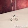 SALE‼️.06 CTW Diamond Earrings and Necklace Set 18k White Gold JS52-WG sep