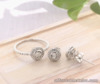 SALE‼️.182 CTW Diamond Earrings & Ring Set 14k White Gold JS129-WG sep