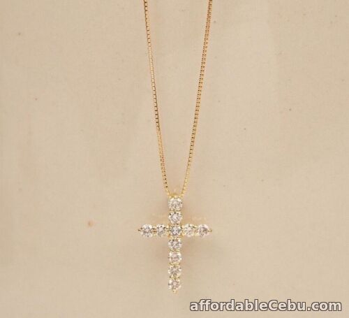 1st picture of SALE‼️ .50 CTW Diamond Cross Necklace 18k Yellow Gold N116Y sep For Sale in Cebu, Philippines