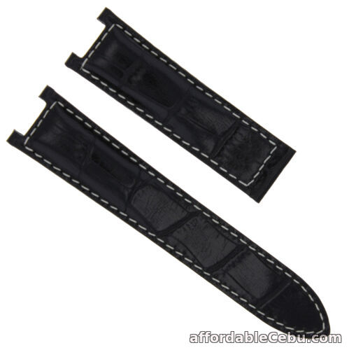 1st picture of 20MM LEATHER STRAP BAND FOR 38MM CARTIER PASHA WATCH 205 1032 1033 2388 BLACK WS For Sale in Cebu, Philippines