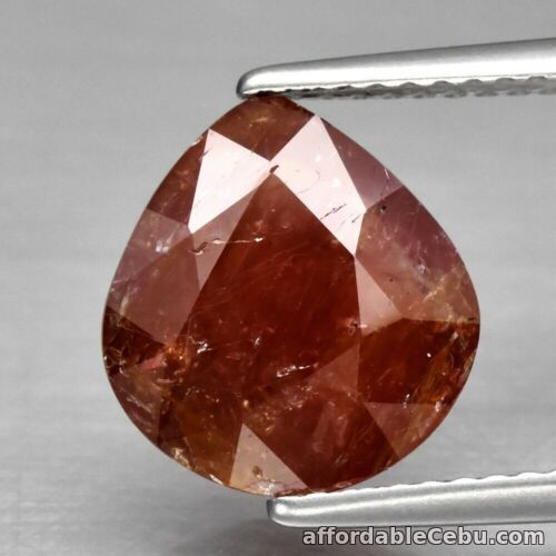 1st picture of 3.86 Carats NATURAL RARE Color Reddish Orange SAPPHIRE Pear 10.8x10mm UNHEATED For Sale in Cebu, Philippines