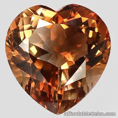 1st picture of 8.43 Carats NATURAL Imperial Champagne TOPAZ Brazil Heart 12.7x12.0x8.0mm Loose For Sale in Cebu, Philippines