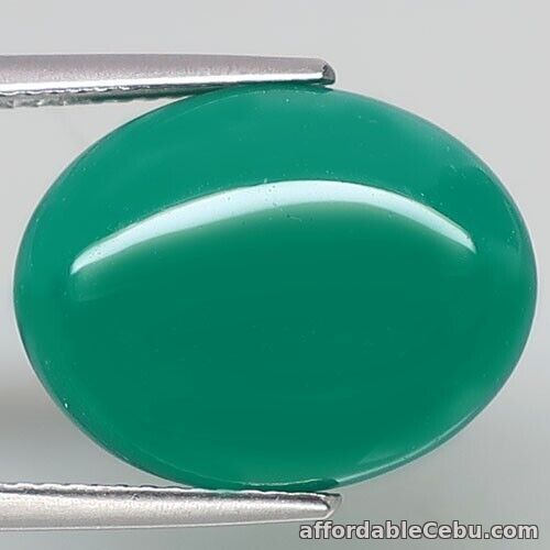 1st picture of 10.20 Carats NATURAL Green AGATE Oval Cabochon 17x13.5x6mm Unheated Botswana For Sale in Cebu, Philippines