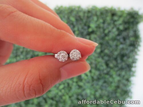 1st picture of .60 Carat Face Illusion Diamond White Gold Earrings 18k sep (MTO) For Sale in Cebu, Philippines
