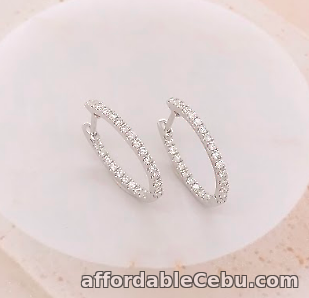 1st picture of SALE‼️.50 CTW In & Out Diamond Loop Earrings 18k White Gold E703W (PRE-ORDER) For Sale in Cebu, Philippines