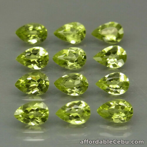 1st picture of 5.02 Carats NATURAL 12pcs Green PERIDOT Loose Pakistan for Jewelry Setting Pear For Sale in Cebu, Philippines