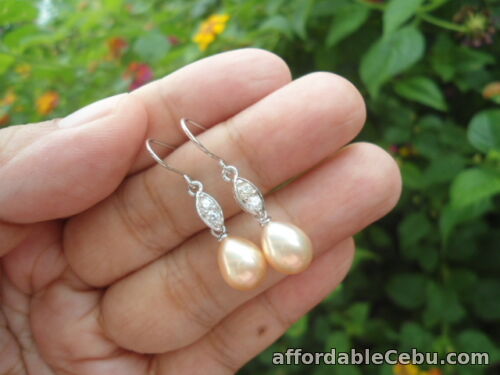 1st picture of Sterling Silver - Crystal Freshwater Pearl Drop 3.5g - Dangle Earrings For Sale in Cebu, Philippines