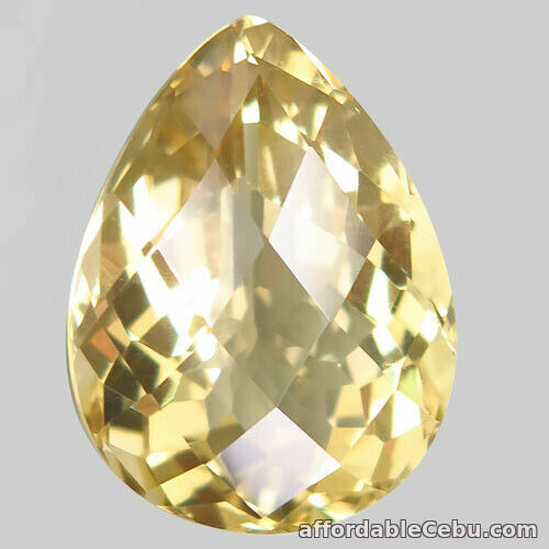 1st picture of 18.74 Carats Big NATURAL Yellow QUARTZ Twinkling! Brazil Pear Cut 21x16mm For Sale in Cebu, Philippines
