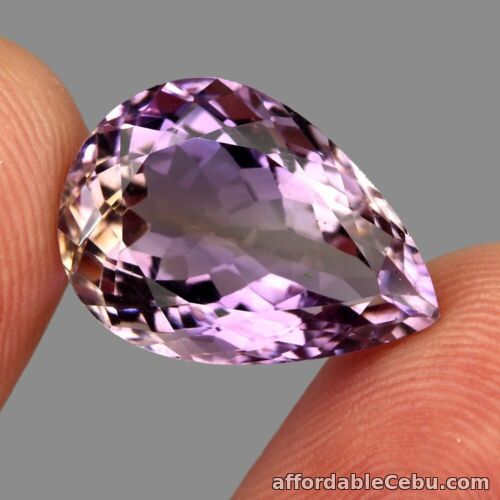 1st picture of 13.11 Carats NATURAL AMETRINE Unheated Bicolor Purple Yellow Pear Loose 19x14x10 For Sale in Cebu, Philippines