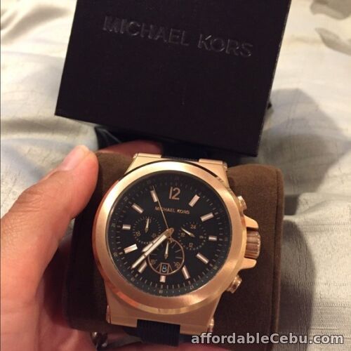 1st picture of Michael Kors Dylan Black Rubber Rosegold Chronograph Watch For Sale in Cebu, Philippines