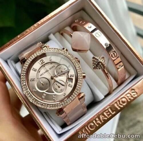 1st picture of Michael Kors Parker Chronograph Watch + Bangle Set For Sale in Cebu, Philippines