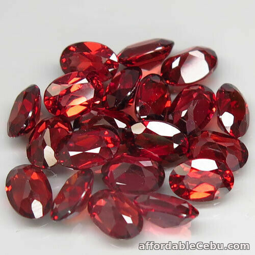 1st picture of 11.60 Carats 6x4mm 20pcs Lot NATURAL Rhodolite GARNET Orangish Red Africa Oval For Sale in Cebu, Philippines