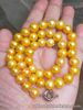 Natural FRESHWATER PEARL Golden Yellow Choker Necklace 17.5 Inches