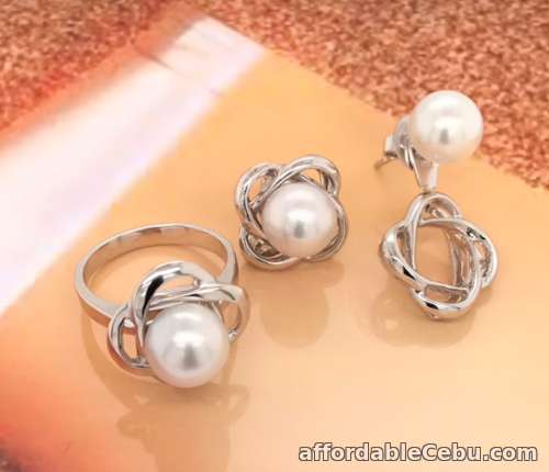 1st picture of South Sea Pearl 3-Way Earrings & Ring Set 18k White Gold JS120 (MTO) sep For Sale in Cebu, Philippines